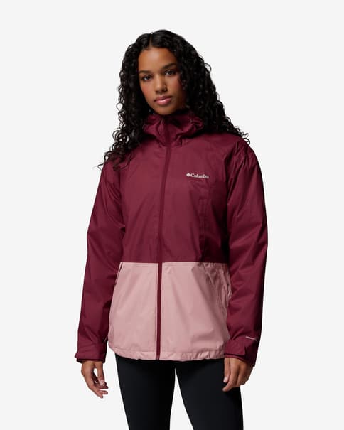 Chaqueta con capucha Columbia Inner Limits III rojo vino mujer 