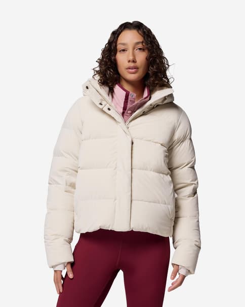 Chaqueta con capucha Columbia Amaze Puff beige claro mujer