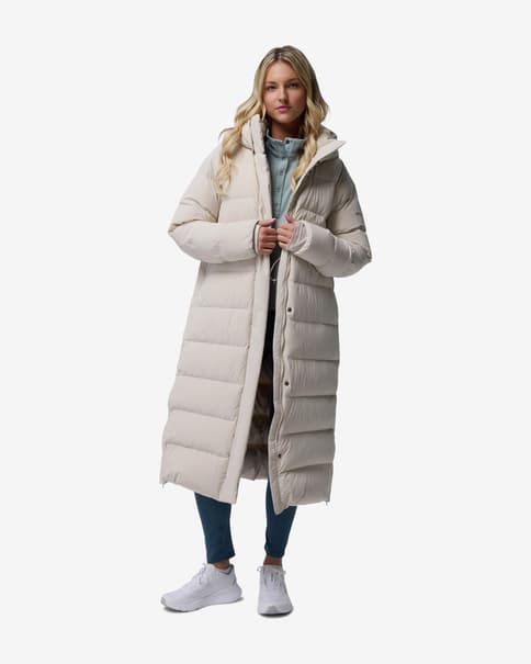 Chaqueta con capucha Columbia Amaze Puff Long beige claro mujer