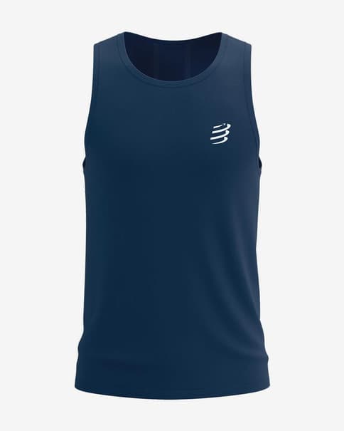 Camiseta Compressport Performance sin mangas azul oscuro