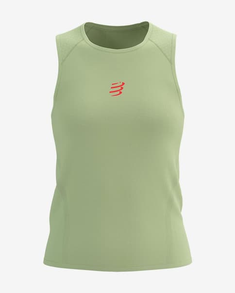Camiseta Compressport Trail Racing sin mangas verde claro mujer