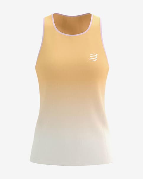 Camiseta Compressport Performance sin mangas naranja mujer