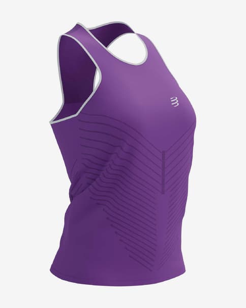 Camiseta Compressport Performance sin mangas lila mujer