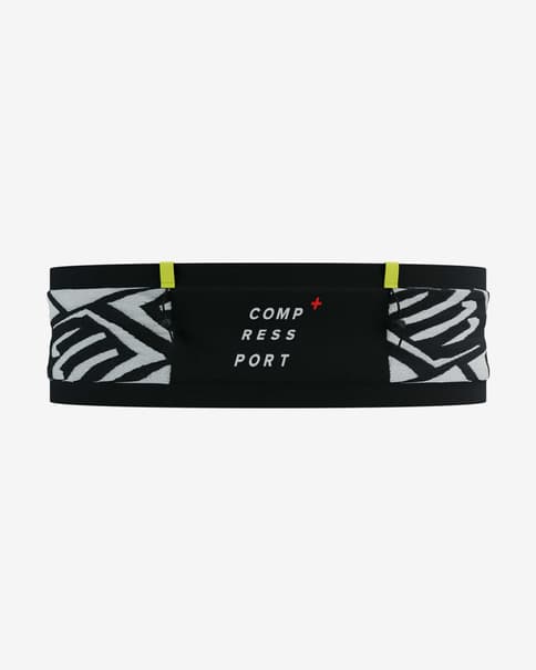 Pas do biegania Compressport Free Belt Pro czarny biały żółty neonowy