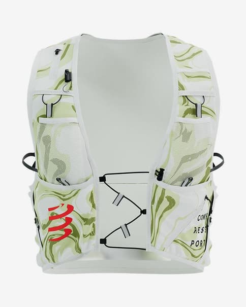 Chaleco hidratación Compressport UltRun Evo 10L blanco verde
