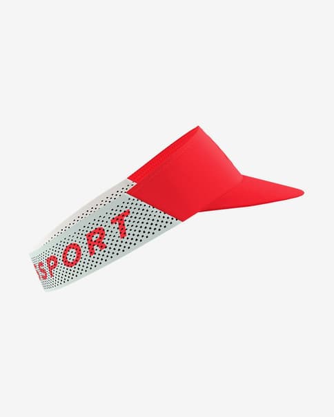 Visera Compressport Pro Racing rojo blanco