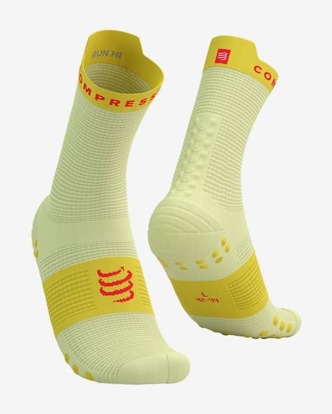 Calcetines Compressport Pro Racing v4.0 Run High verde claro amarillo
