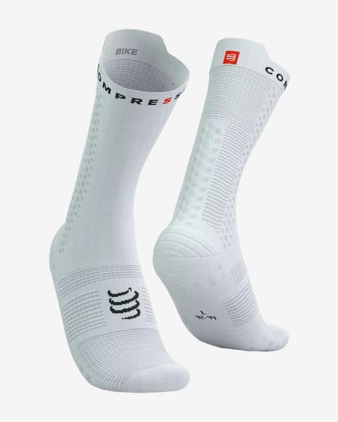 Skarpetki rowerowe Compressport Pro Racing v4.0 Białe Czarne