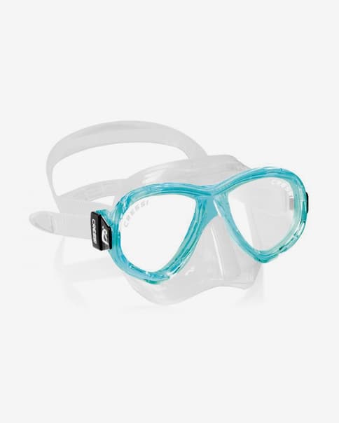 Máscara de buceo Cressi Perla azul claro con lentes transparentes infantil 