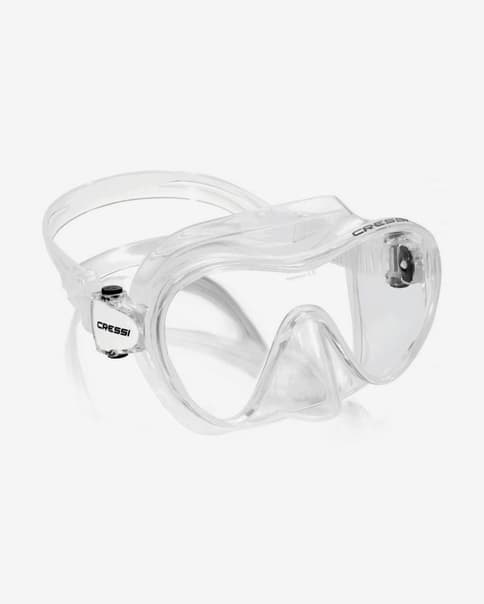 Cressi F1 Tauchermaske rot/weiß mit transparenten Gläsern