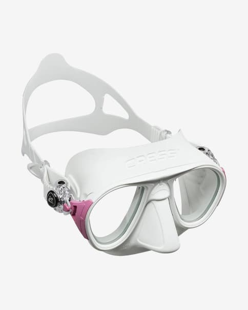 Máscara de buceo Cressi Calibro blanco rosa con lentes transparentes