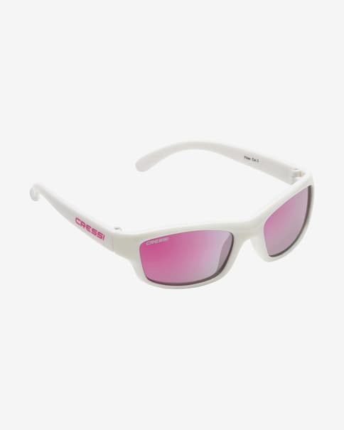 Gafas Cressi Yogi blanco con lentes polarizadas rosa infantil