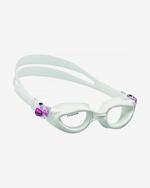 Gafas de natación Cressi Rocks blanco rosa con lentes transparentes