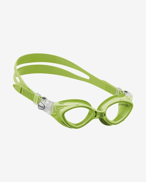 Gafas de natación Cressi King Crab verde con lentes transparentes