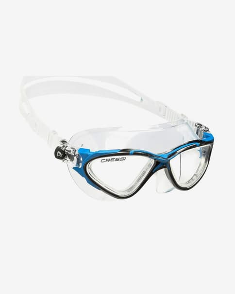 Gafas de natación Cressi Planet blanco azul negro con lentes transparentes