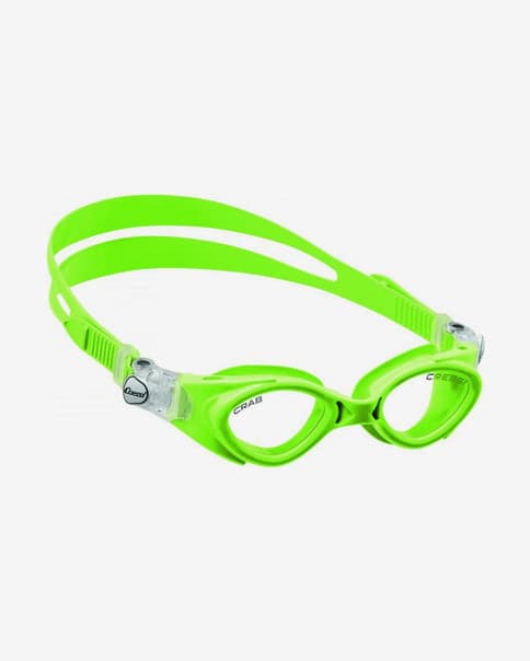 Gafas de natación Cressi Crab verde con lentes transparentes
