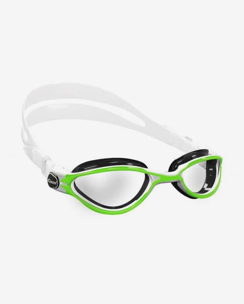 Gafas de natación Cressi Thunder verde blanco con lentes transparentes 