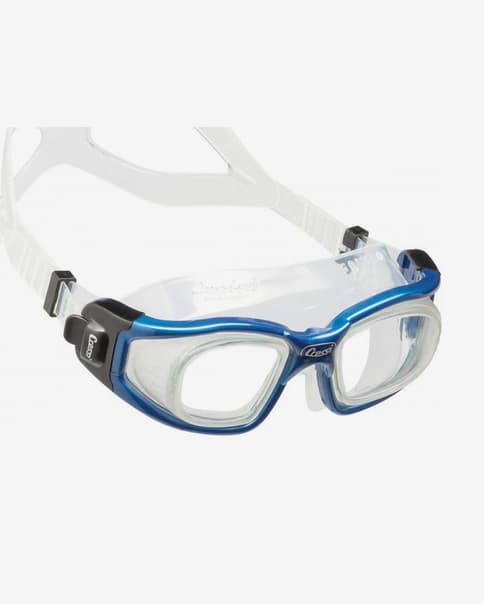 Gafas de natación Cressi Galileo Glass blanco azul con lentes transparentes