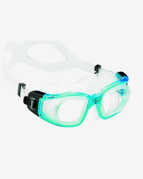 Gafas de natación Cressi Galileo Glass blanco azul claro con lentes transparentes