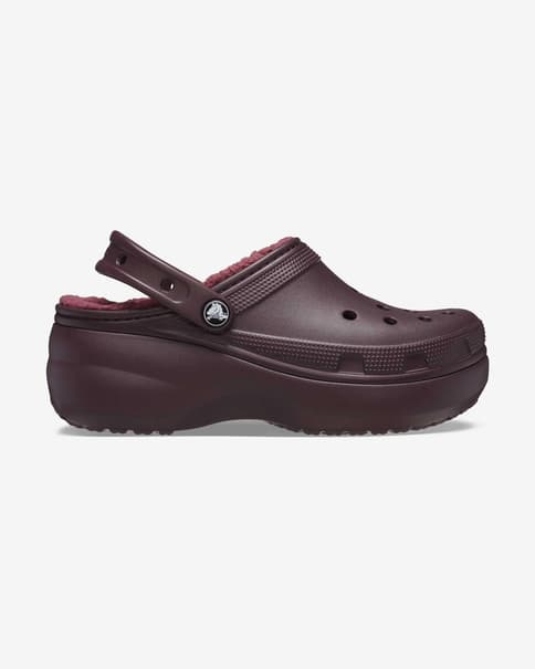 Crocs Classic Plataform Lined Clog burdeos mujer