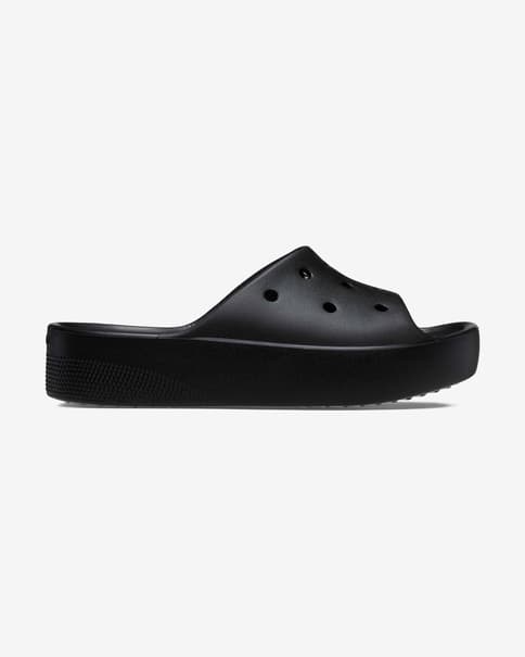 Crocs Classic Platform Slide Damen Badesandalen schwarz