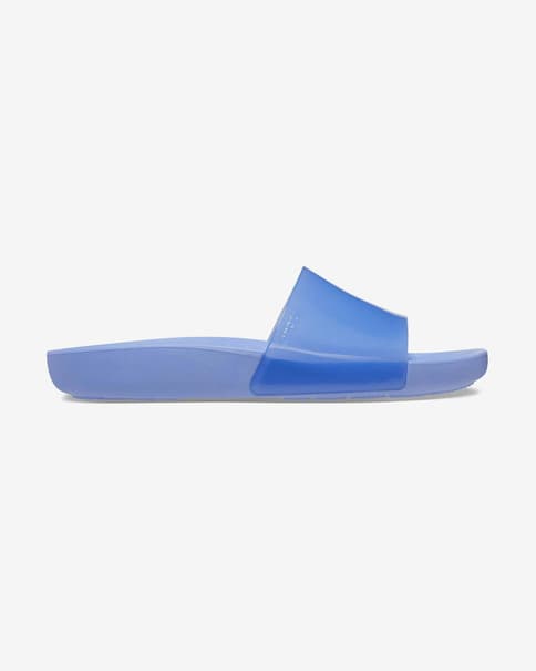 Crocs Splash Glossy Slide Damen Badesandalen blau