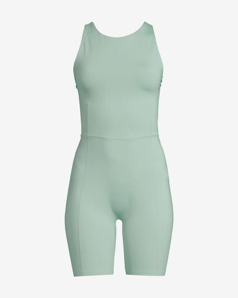 Macacão Casall Aligned Openback verde água mulher