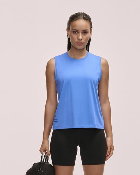 T-shirt Casall Graphic sem mangas azul mulher