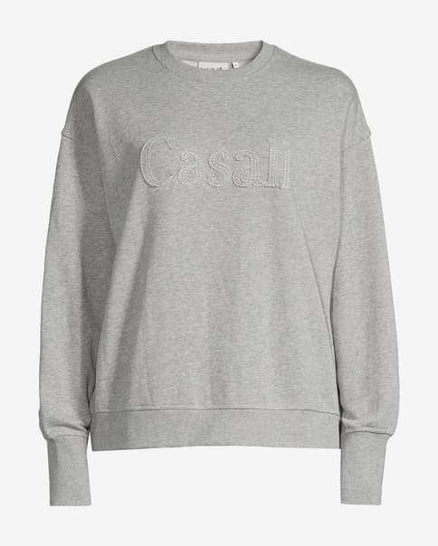 Sudadera Casall Terry Spring Graphic Crew gris mujer