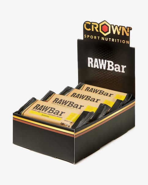 Barrita proteica Crown Sports Nutrition Rawbar sabor plátano 50 g (12 unidades)