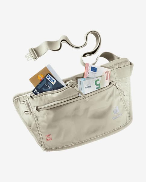 Riñonera Deuter Security Money II RFID BLOCK marrón claro