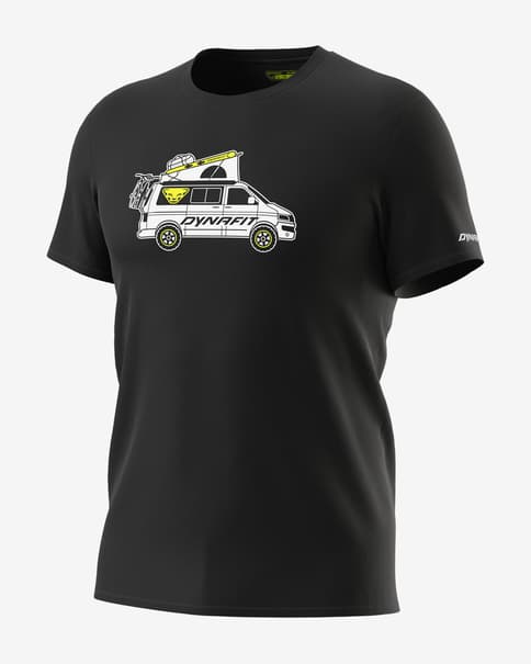 Camiseta Dynafit Graphic manga corta negro logo blanco amarillo