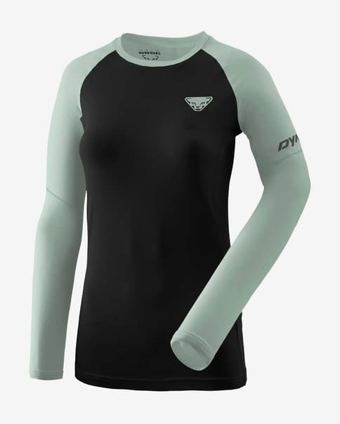 Camiseta Dynafit Alpine Pro manga larga negro verde blanquecino mujer