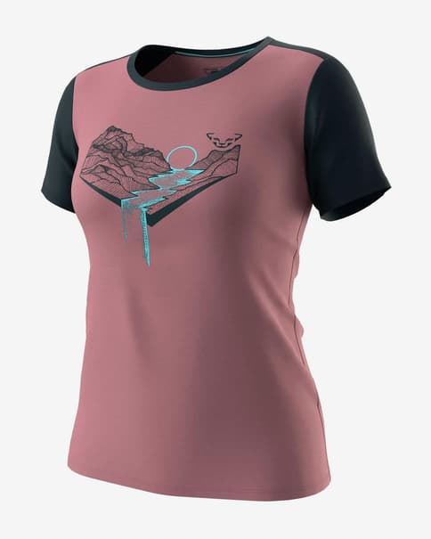 Camiseta Dynafit Transalper Light manga corta rosa azul noche mujer