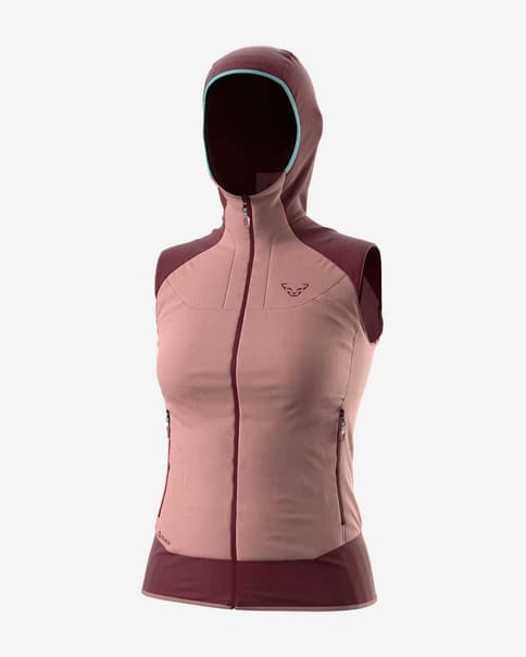 Chaleco con capucha Dynafit Mezzalama Polartec Alpha rosa granate mujer