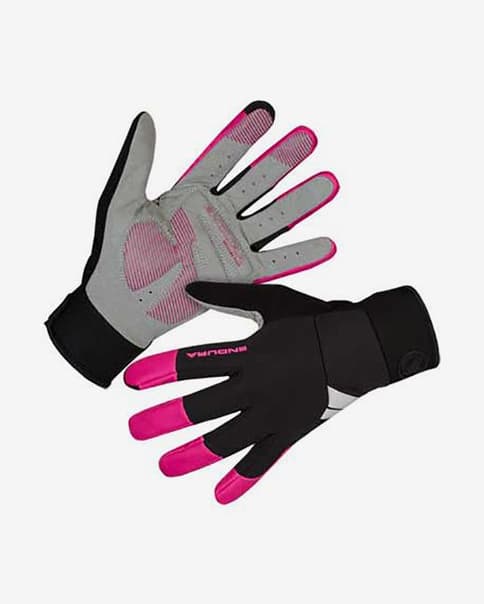Guantes largos Endura Windchill rosa negro mujer
