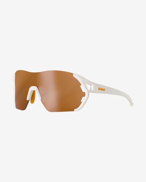 Occhiali Eassun Veleta bianco mate con lenti a specchio marrone