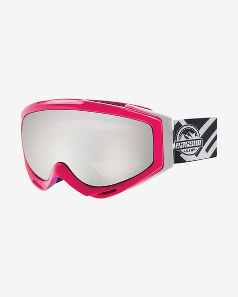 Maschera Eassun Camp rosa bianco nero lente argento junior
