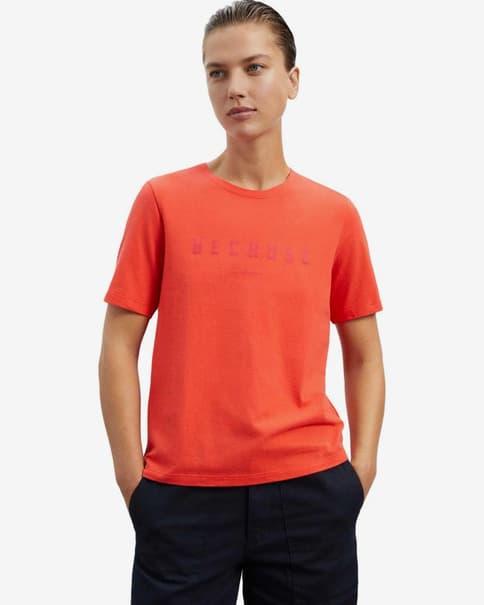 Camiseta Ecoalf Perthalf manga corta naranja intenso mujer