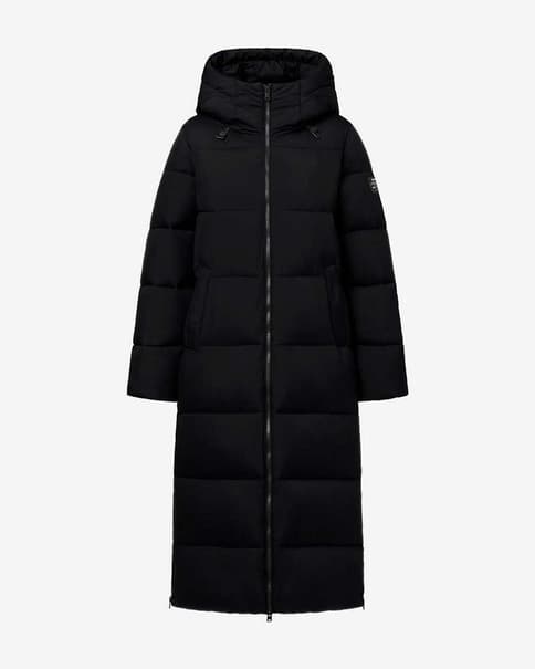 Chaqueta con capucha Ecoalf Binaia negro absoluto mujer