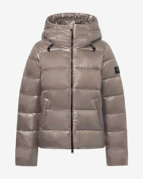 Chaqueta con capucha Ecoalf Himalaya marrón brillante mujer