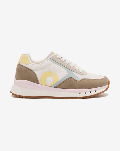 Zapatillas Ecoalf Sicilia blanco marrón amarillo mujer