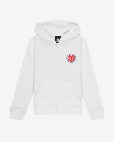 Biała dziecięca bluza z kapturem Element Seal BP zapinana na zamek