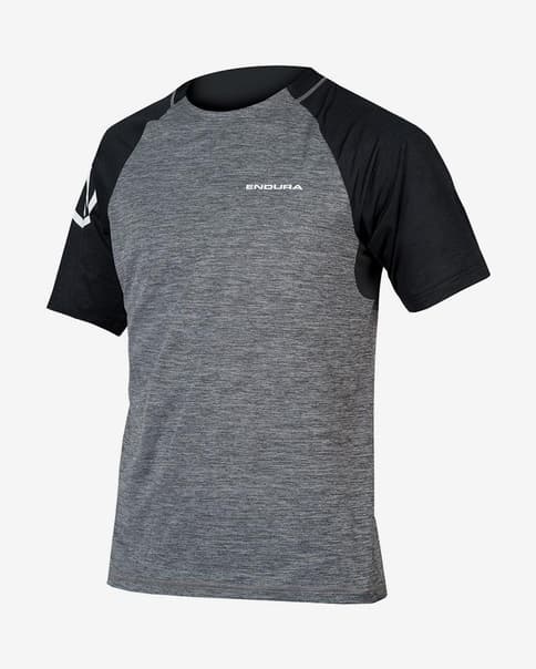 Maillot Endura SingleTrack manga corta gris negro