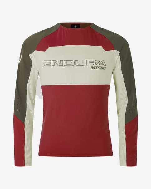 Maillot Endura MT500 Burner Lite manga larga rojo verde oscuro