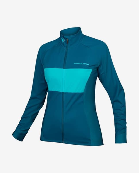Maillot Endura FS260 Pro Jetstream manga larga verde azulado mujer