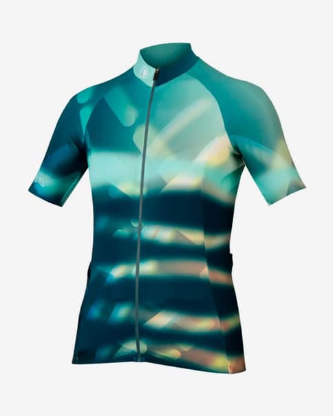 Maillot Endura Virtual Texture manga corta azul claro mujer
