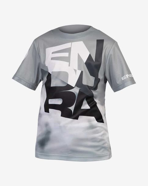 Maillot Endura SingleTrack Core II manga corta gris negro infantil