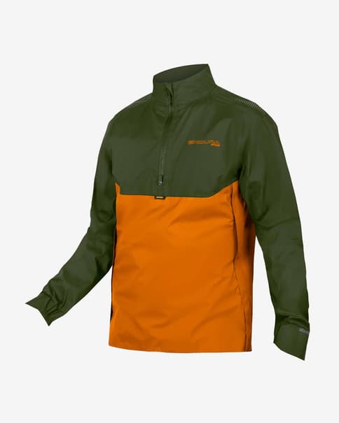 Chaqueta fina impermeable Endura MT500 verde oscuro naranja