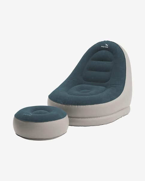 Inflatable Chair Easy Camp Comfy Lounge Set Grey Blue